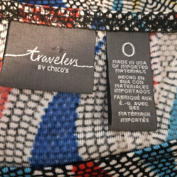 Chicos Travelers Midi Dress Small Colorful Sheath Long Mosaic Print Art Stretch - Picture 4 of 5